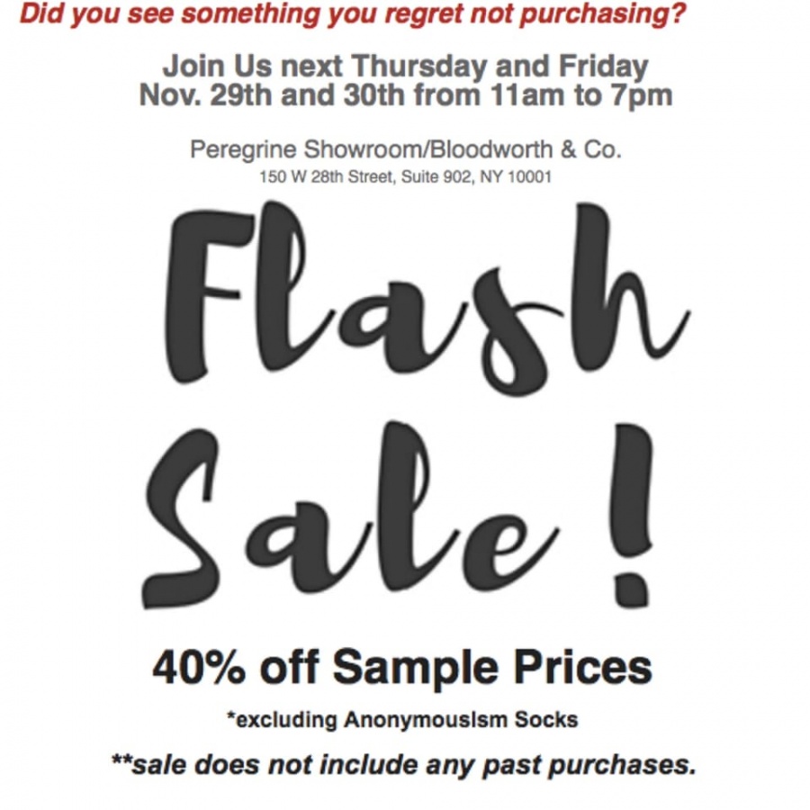 Peregrine Showroom Sample Sale