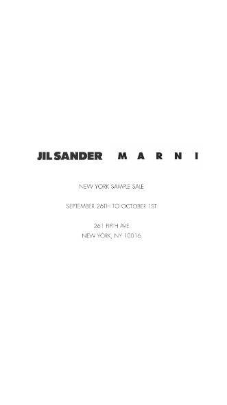 Marni and Jil Sander Sample Sale