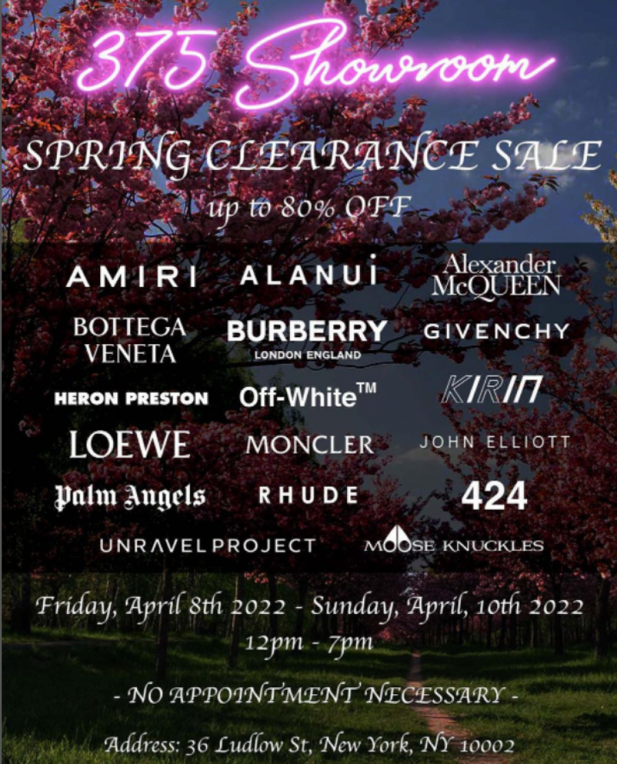 375 Showroom Spring Clearance Sale