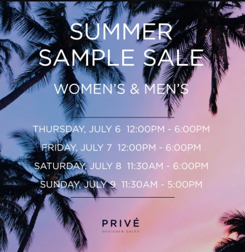 PRIVÉ Summer Sample Sale