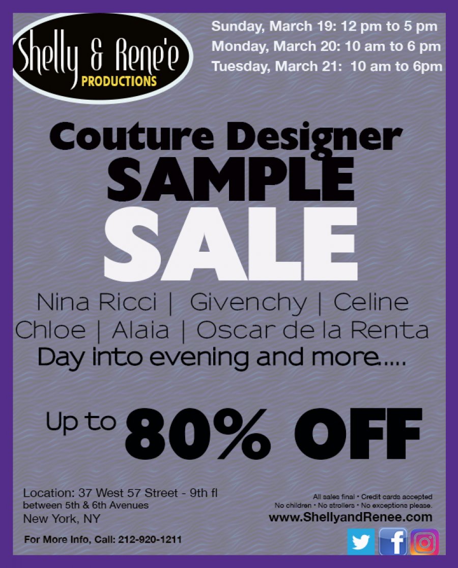 Shelly and Renee Couture Designer sample sale