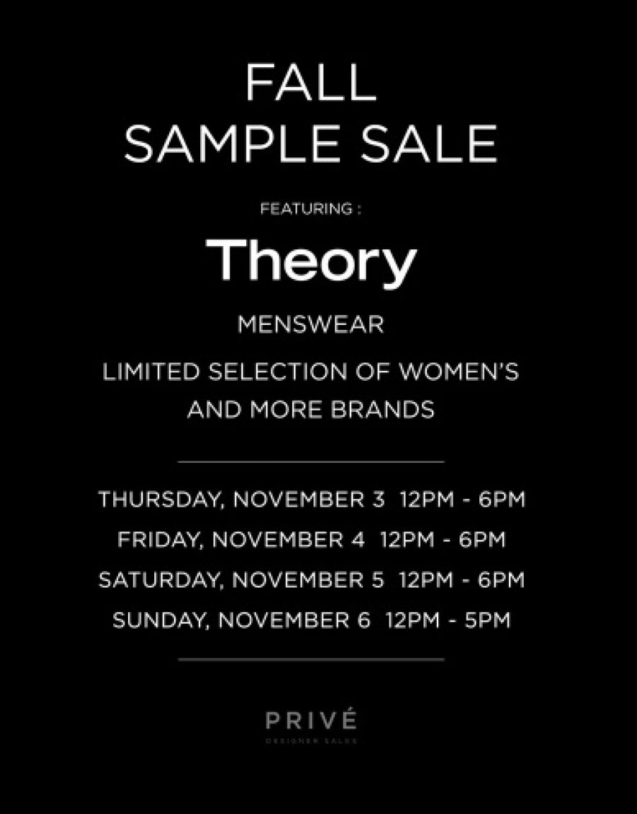 PRIVÉ Theory Fall Sample Sale