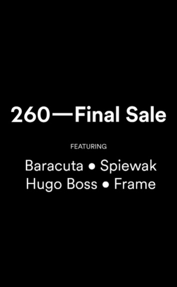 260 Final Sale Ft. Baracuta, Spiewak, Hugo Boss, and Frame