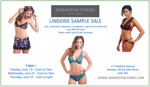 Samantha Chang Lingerie Sample Sale