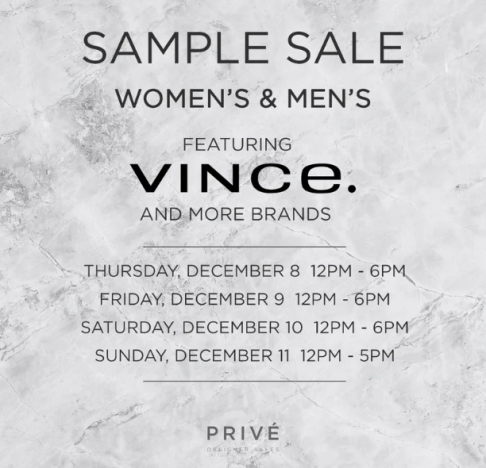 PRIVÉ Vince Sample Sale