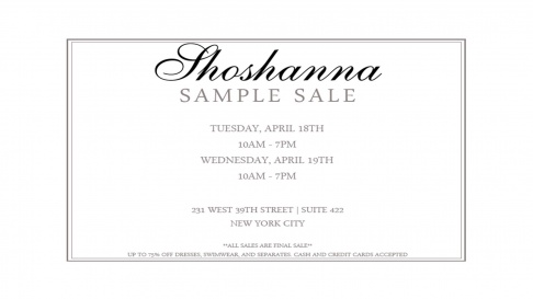 Shoshanna sample sale