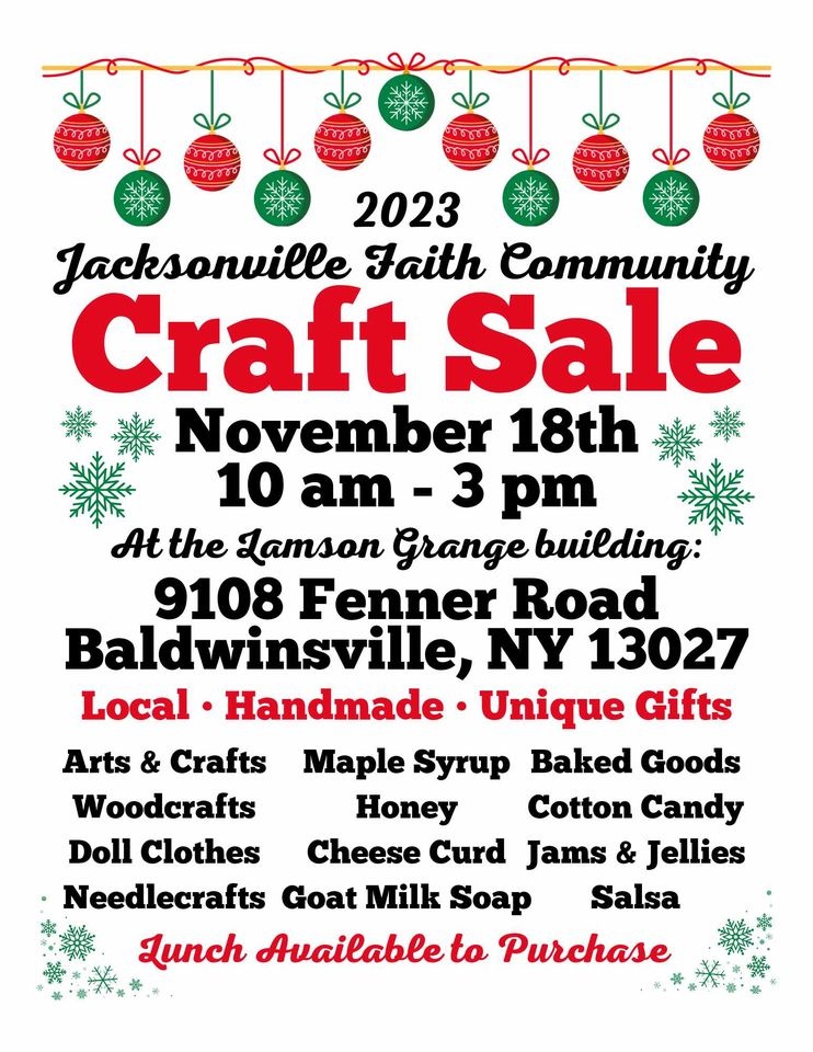 Jacksonville Faith Community Holiday Craft Sale