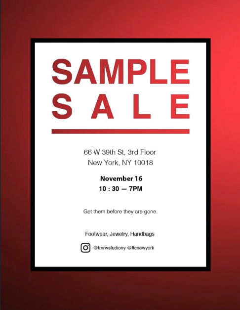 Sample Sale with TMRW Studio & FFC New York
