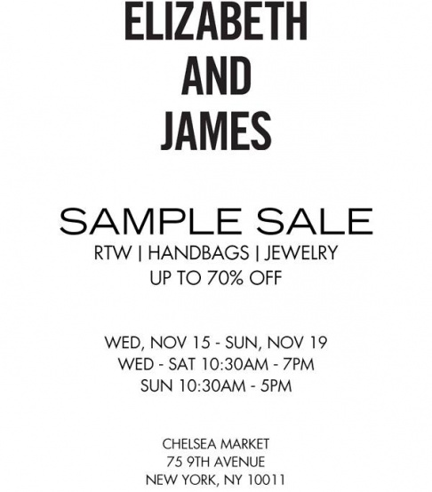 Elizabeth and James Fall Sample Sale