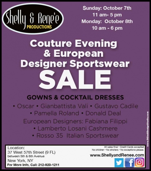 Couture Evening and European Designer Sportswear Sale