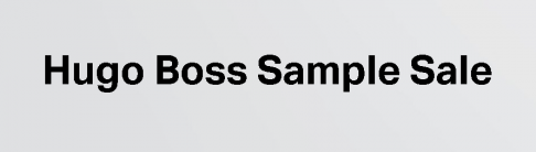 Hugo Boss Sample Sale