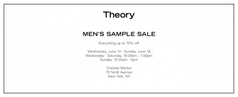 Theory Menswear Sample Sale
