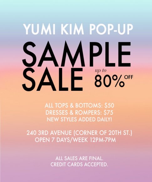 Yumi Kim pop-up Sample Sale