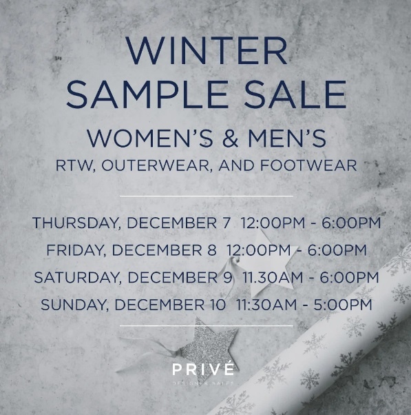 PRIVÉ Winter Sample Sale