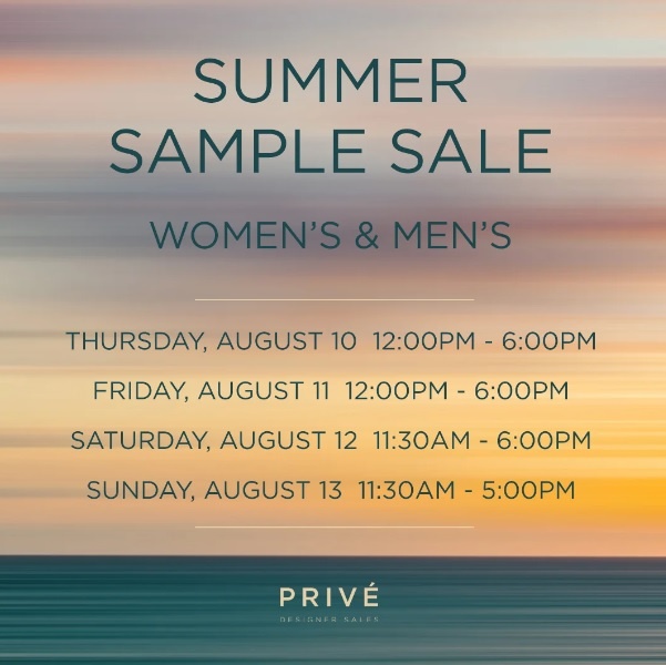 PRIVÉ Summer Sample Sale