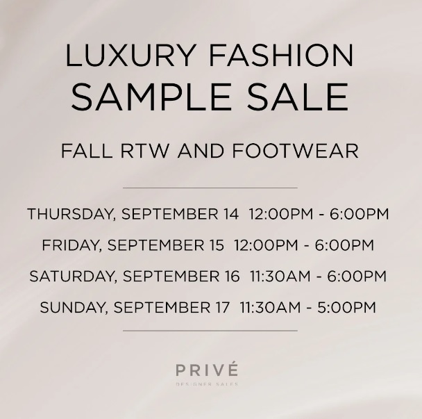 PRIVÉ Luxury Fashion Sample Sale
