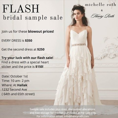 Michelle Roth and Henry Roth Bridal Sample Sale