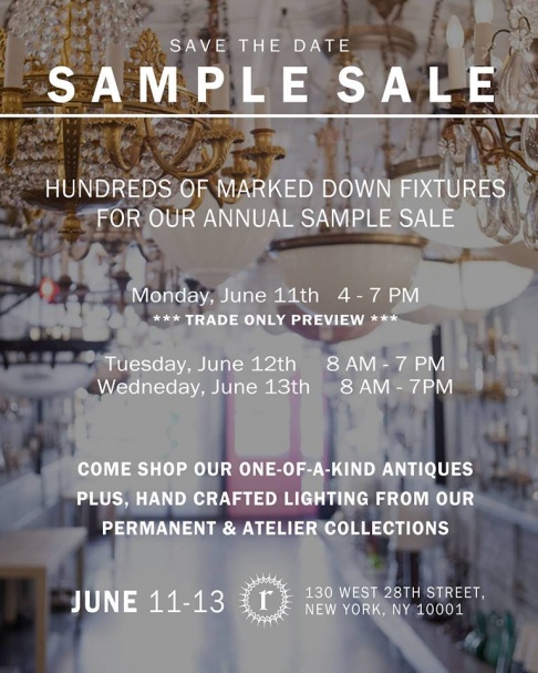 Remains Lighting Annual Sample Sale