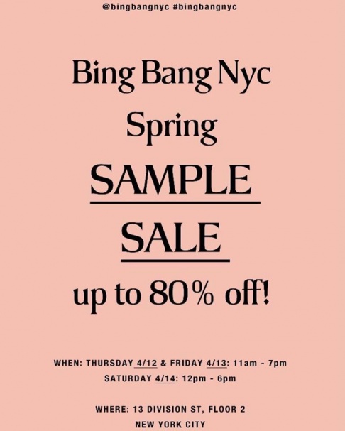 Bing Bang Sample Sale