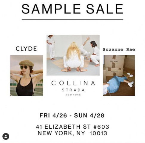 CLYDE, Collina Strada, and Suzanne Rae Sample Sale