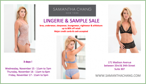 Samantha Chang Lingerie Sample Sale
