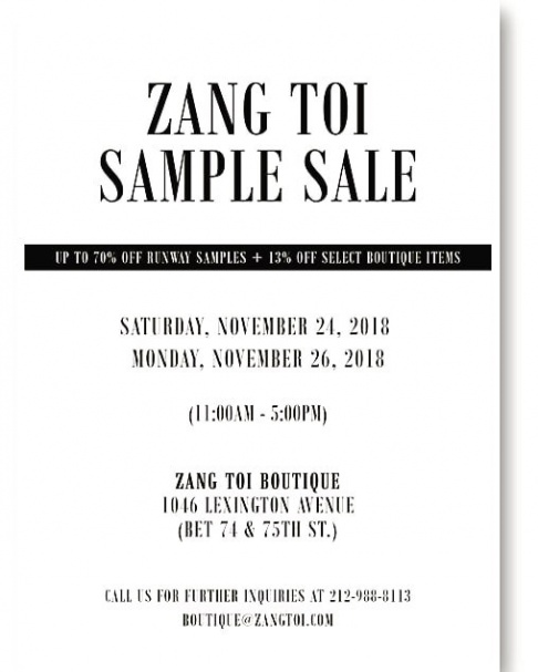 Zang Toi Sample Sale