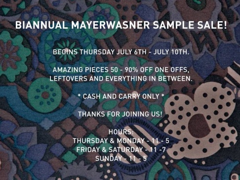 Biannual Mayerwasner Sample Sale