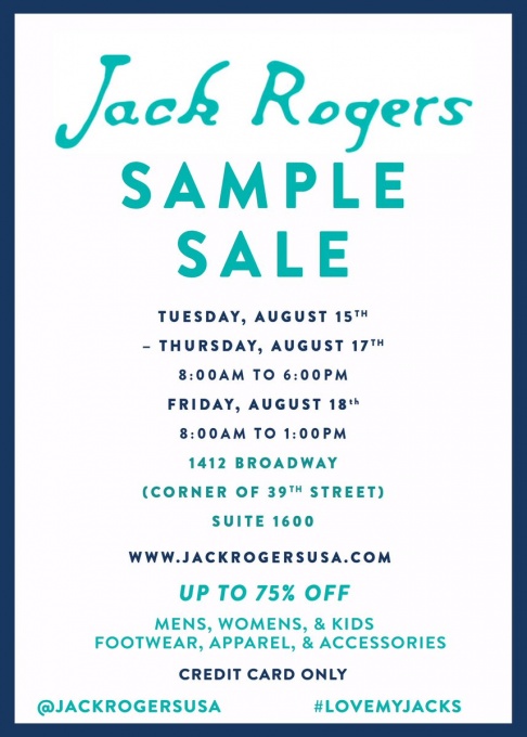  Jack Rogers Sample Sale 